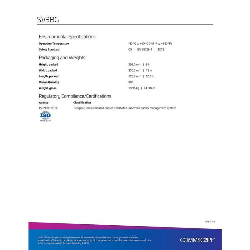 Commscope Sv-3bg 3-way Balanced Splitter, 5-1002 Mhz by Commscope - Image 3